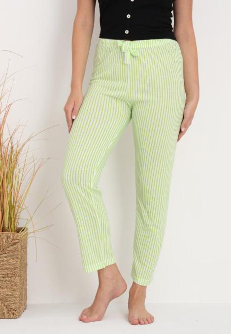 Pantaloni de Pijama Dama ,Culoare Verde Deschis cu Alb ,Engros